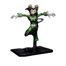 NIPPON DOKI STORE My Hero Academia Tsuyu Asui figurine in her green hero suit with expressive pose on black base