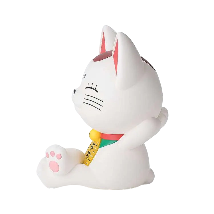 NIPPON DOKI STORE Turbo Granny Cat S-Fire coin bank from Dan Da Dan, featuring a white cat spirit design