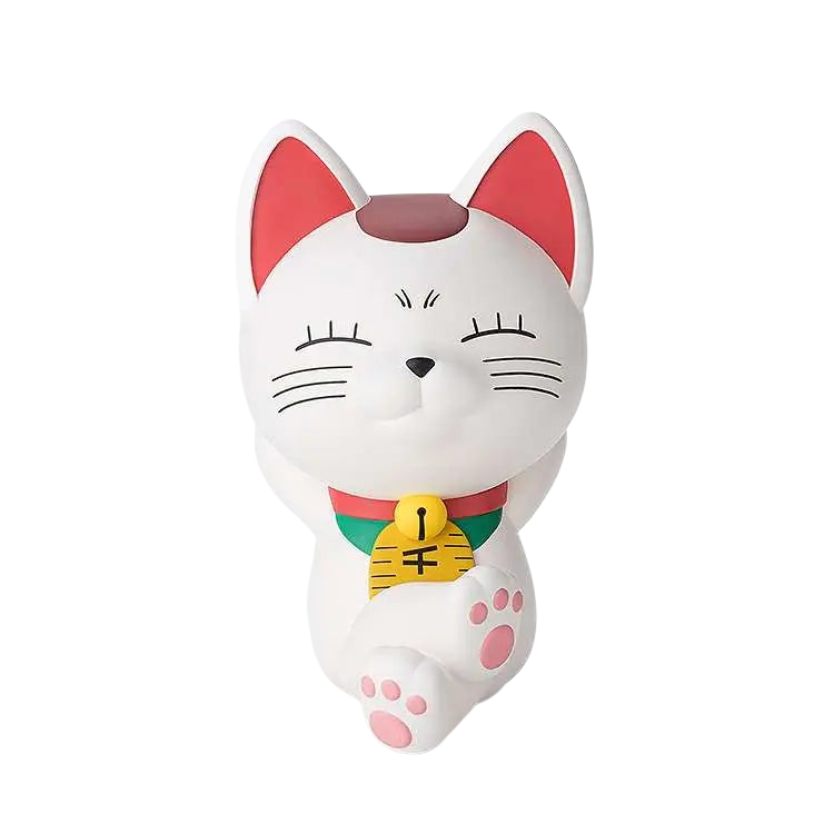 NIPPON DOKI STORE Turbo Granny Cat S-Fire coin bank from Dan Da Dan featuring a white lucky cat design