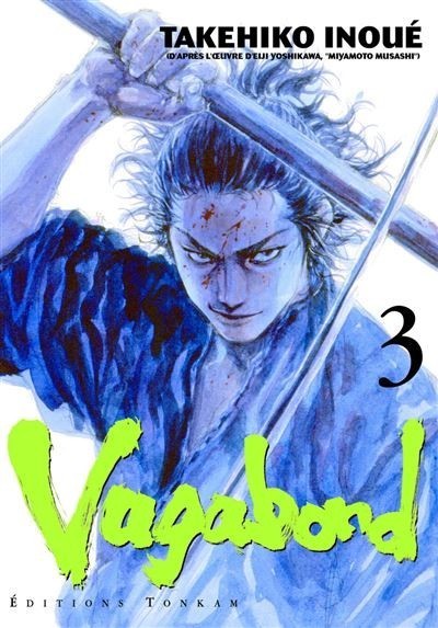 Couverture du manga Vagabond tome 3 par Takehiko Inoue, illustrant Miyamoto Musashi, disponible chez NIPPON DOKI STORE