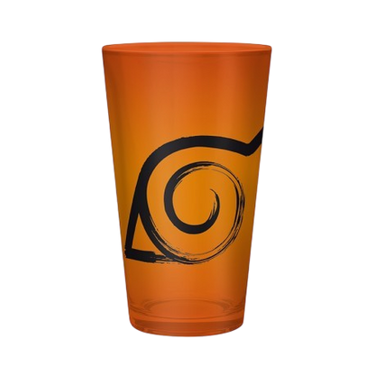 Verre XXL NIPPON DOKI STORE Naruto orange de 400 ml avec le symbole noir du village de Konoha