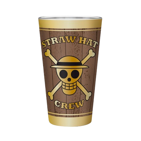 Verre XXL 400 ml One Piece Skulls avec logo Chapeau de Paille, produit officiel NIPPON DOKI STORE