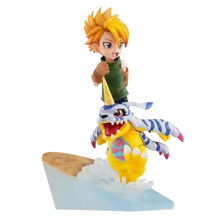NIPPON DOKI STORE Yamato Ishida and Gabumon GEM 2022 statuette from Digimon Adventure on a water base