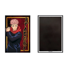 NIPPON DOKI STORE Jujutsu Kaisen Yuji Itadori rectangular fridge magnet featuring character art and back view