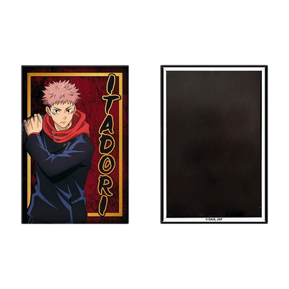 NIPPON DOKI STORE Jujutsu Kaisen Yuji Itadori rectangular fridge magnet featuring character art and back view