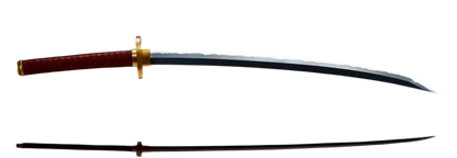 NIPPON DOKI STORE Yuta Okkotsu Proplica katana replica from Jujutsu Kaisen with a red handle and gold guard