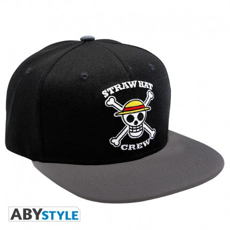 ONE PIECE - Casquette snapback- Noir & Gris - Skull x2 - vue 3