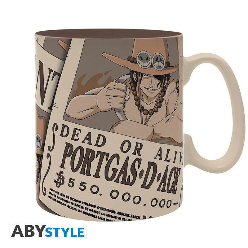 ONE PIECE - Mug - 460 ml - Wanted Ace - boîte carton x2 DT