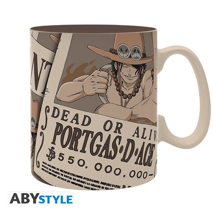 ONE PIECE - Mug - 460 ml - Wanted Ace - boîte carton x2 DT