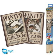 ONE PIECE - Set 2 Posters Chibi 52x38 - Wanted Law & Kid x4