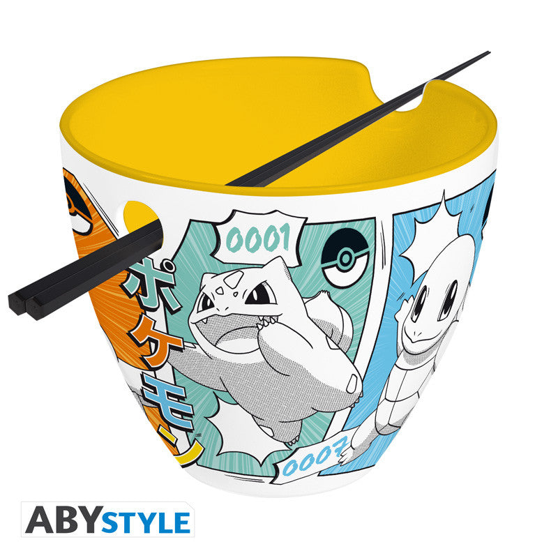 Pokemon Bol à ramen avec baguettes - Starters Manga