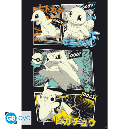 POKEMON - Poster Maxi 91,5x61 FSC MIX - Pikachu & Kanto Starters