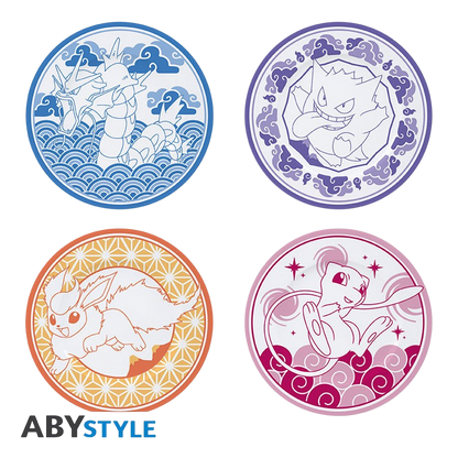 POKEMON - Set de 4 Assiettes - Style Japonais