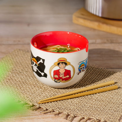 One Piece Bol à ramen avec baguettes - Monkey D. Luffy